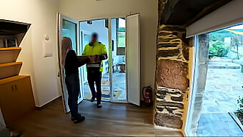 I Greet The Pizza Delivery Man With A Surprise Public Blowjob