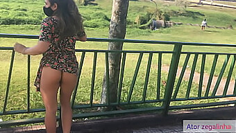 Brazilian Wife Flaunts Her Assets In Public Square Without Underwear