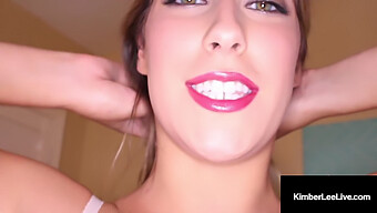 Kimber Lee Gives A Blowjob To A Throbbing Hard Cock With Lipstick